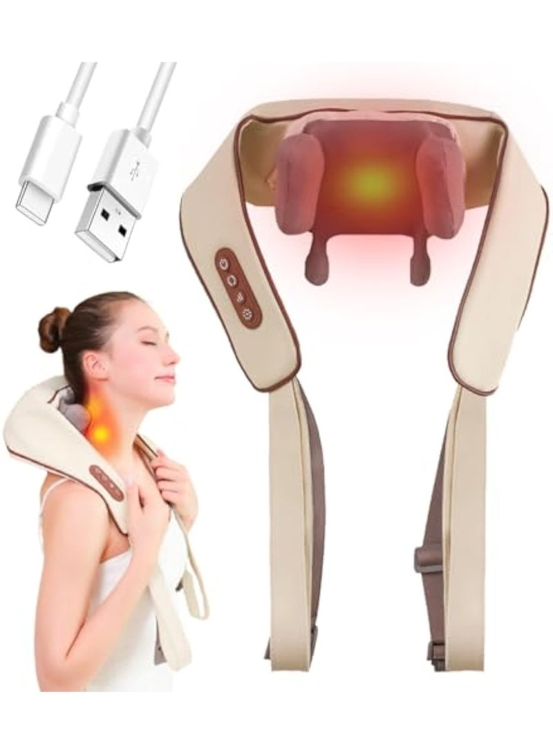 Arabest Cordless Neck Massager with Heat, 2026 New Neck and Shoulder Massager for Pain Relief Deep Tissue, Multifunctional Massage Shawl, 45/50° Steady Heat, 3-Speed Massage, Gift for Mom Dad (Coffee) - Image 1