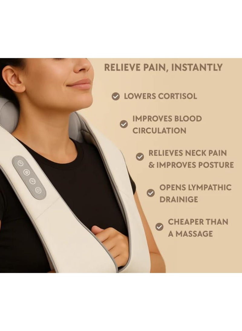 Arabest Cordless Neck Massager with Heat, 2026 New Neck and Shoulder Massager for Pain Relief Deep Tissue, Multifunctional Massage Shawl, 45/50° Steady Heat, 3-Speed Massage, Gift for Mom Dad (Coffee) - Image 3