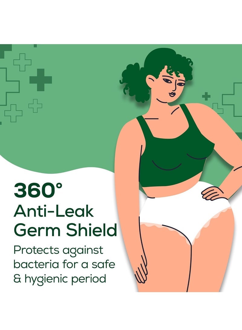 Evereve Anti Bacteria Period Panty for Girls & Women, (M-L), 10 Pcs, 360 Degree Overnight Coverage, 99.9% Bacteria Free, High Absorbency for Heavy Flow, Maternity Postpartum Disposable Panty - Image 3