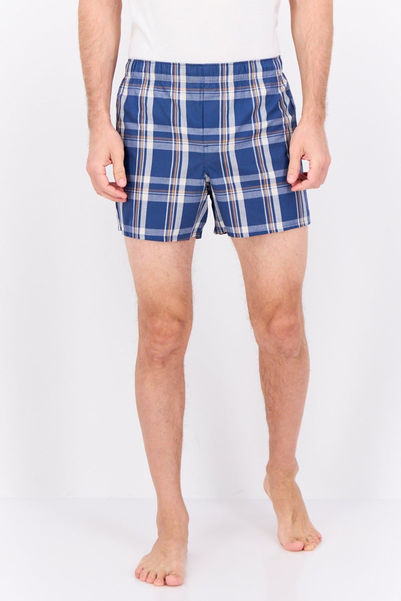 GAP Men Checkered Boxer Short, Navy  - Image 1