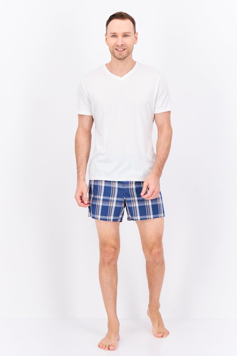 GAP Men Checkered Boxer Short, Navy  - Image 4