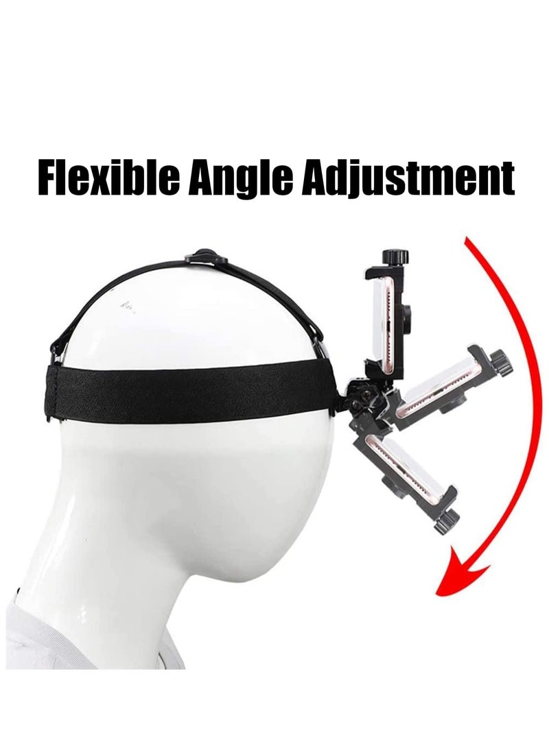Head-Mounted Mobile Phone Holder, Head Strap Holder Kit, First-Person View Video Shooting Bracket with Phone Clip(4"-7"), for Filming Video Compatible for iPhone Smartphones and Action Camera - Image 4