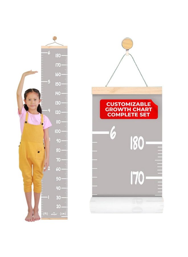 Generic - Personalized Growth Chart for Wall with Stickers, Height Chart for Kids, Canvas Growth Chart, Growth Chart for Kids and Toddlers, Height Measurement for Kids, Wooden Growth Chart, Kids Sizing Chart - Image 1