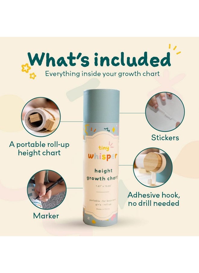 Generic - Personalized Growth Chart for Wall with Stickers, Height Chart for Kids, Canvas Growth Chart, Growth Chart for Kids and Toddlers, Height Measurement for Kids, Wooden Growth Chart, Kids Sizing Chart - Image 1