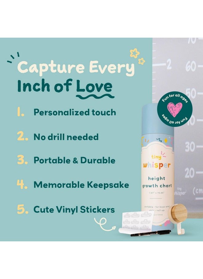 Generic - Personalized Growth Chart for Wall with Stickers, Height Chart for Kids, Canvas Growth Chart, Growth Chart for Kids and Toddlers, Height Measurement for Kids, Wooden Growth Chart, Kids Sizing Chart - Image 1