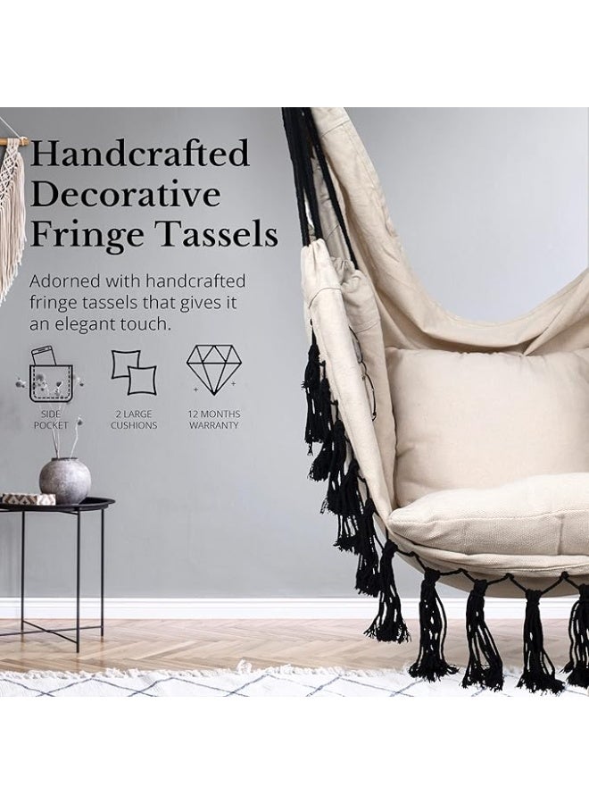 Antikiano Macrame Hammock Chair – Handmade Cotton Décor – Size 45×45 cm – Suitable for indoor or outdoor seating and relaxation. - Image 4