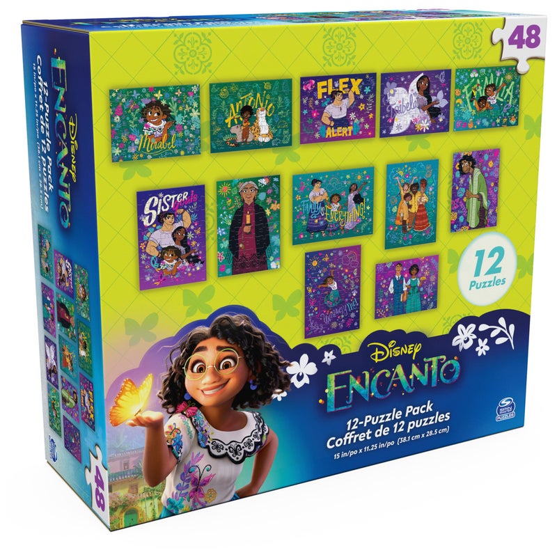 Spin Master Games, Disney Puzzles, Encanto 12-Pack, 48 Pieces, Kids Puzzles, Disney Toys, Ages 4 & Up - Image 1
