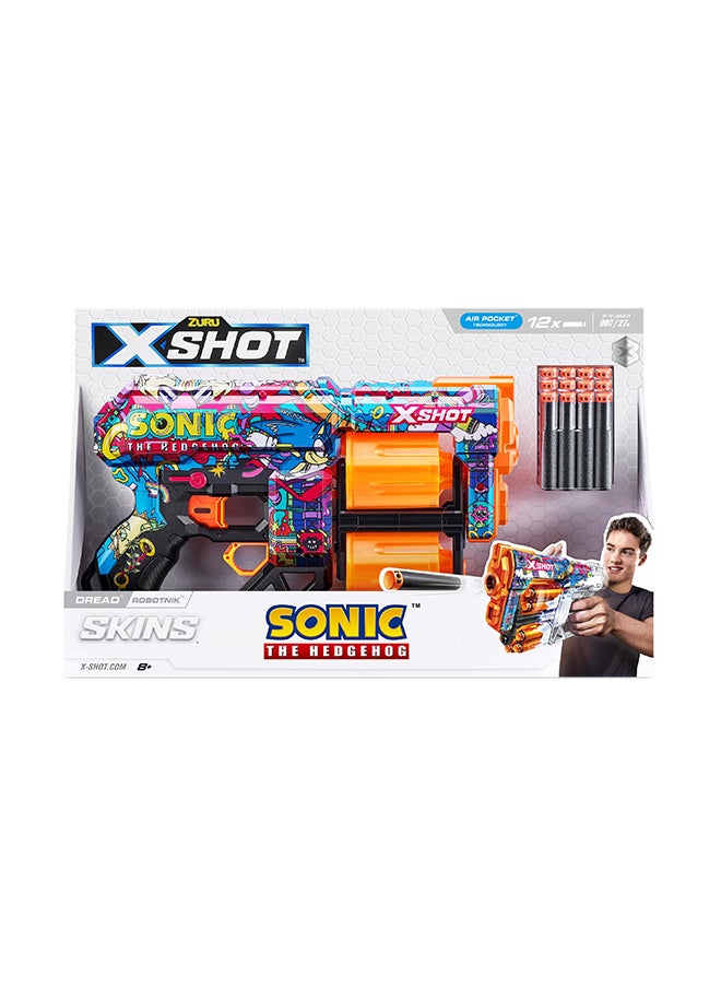 Zuru X-Shot - أسطوانات سكينز دريد سونيك ١٢ - روبوتنيك - لعبة تصويب حركية للأطفال، المراهقين، البالغين، الأولاد والبنات، أنشطة العطلات الخارجية، هدايا للأطفال من عمر ٨ فما فوق - Image 1