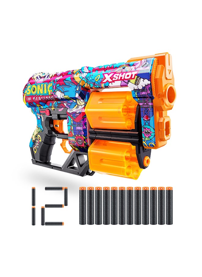 Zuru X-Shot - أسطوانات سكينز دريد سونيك ١٢ - روبوتنيك - لعبة تصويب حركية للأطفال، المراهقين، البالغين، الأولاد والبنات، أنشطة العطلات الخارجية، هدايا للأطفال من عمر ٨ فما فوق - Image 1