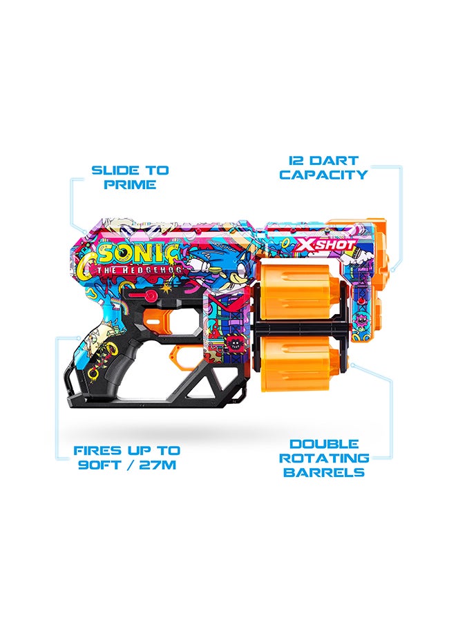 Zuru X-Shot - أسطوانات سكينز دريد سونيك ١٢ - روبوتنيك - لعبة تصويب حركية للأطفال، المراهقين، البالغين، الأولاد والبنات، أنشطة العطلات الخارجية، هدايا للأطفال من عمر ٨ فما فوق - Image 1