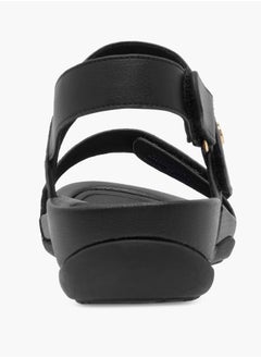 Le Confort Women Monogram Textured Strappy Sandals with Hook and Loop Closure Ramadan Collection  - Image 3