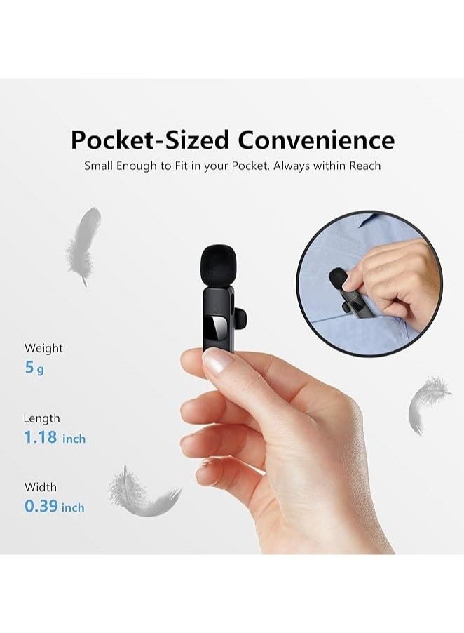 نواكيي ميكروفونات لاسلكية 3 في 1 من نوع Lavalier لأجهزة iPhone و iPad و Android والكاميرات وميكروفون USB-C وبطارية تدوم 7 ساعات وميكروفون صغير مزود بخاصية تقليل الضوضاء لتسجيل الفيديو والمدونات المرئية و YouTube و TikTok - Image 2