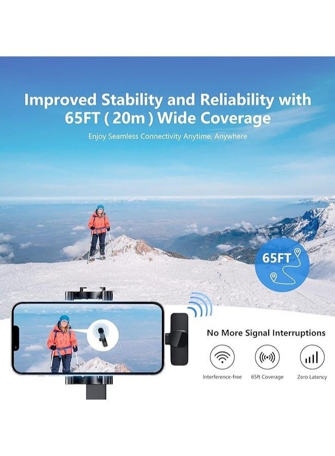 نواكيي ميكروفونات لاسلكية 3 في 1 من نوع Lavalier لأجهزة iPhone و iPad و Android والكاميرات وميكروفون USB-C وبطارية تدوم 7 ساعات وميكروفون صغير مزود بخاصية تقليل الضوضاء لتسجيل الفيديو والمدونات المرئية و YouTube و TikTok - Image 5