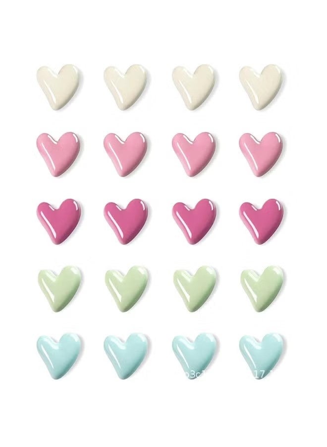 20 قطعة من مغناطيسات الثلاجة، مغناطيسات زخرفية على شكل قلب حب لطيف، مغناطيسات ثلاجة لخزانة السبورة البيضاء، قوة تثبيت قوية - Image 1