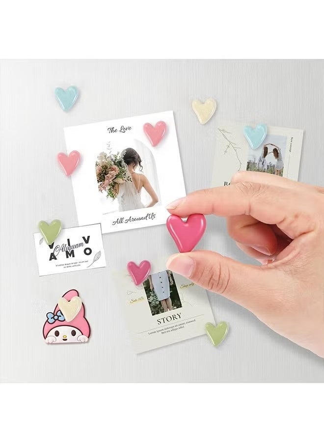 20 قطعة من مغناطيسات الثلاجة، مغناطيسات زخرفية على شكل قلب حب لطيف، مغناطيسات ثلاجة لخزانة السبورة البيضاء، قوة تثبيت قوية - Image 2