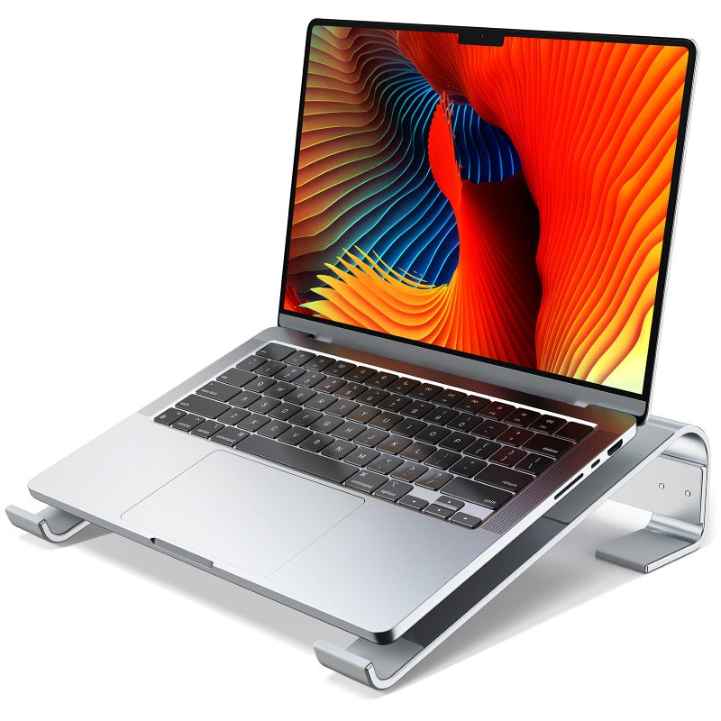 MOKURU Laptop Stand for Desk, Aluminum Laptop Riser, Ergonomic Computer Stand Compatible with for MacBook Pro/Air, Dell, HP, Lenovo, 10-17.3'' (Silver) - Image 1