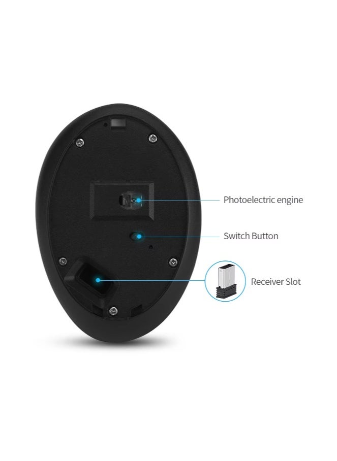 COUGAR-EGY Vertical Ergonomic Mouse, Rechargeable,Wireless, Bluetooth or Logi Bolt USB receiver, Quiet clicks, 4 buttons, compatible with Laptop, PC (E1900)