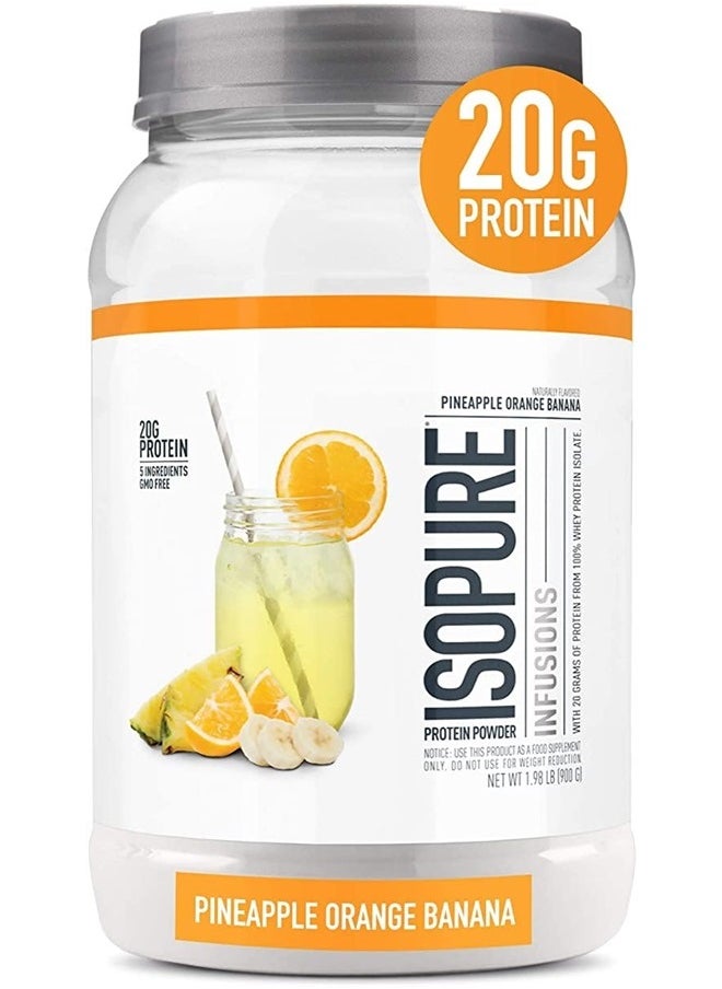 Isopure Protein Powder, Clear Whey Isolate Protein, Post Workout Recovery Drink Mix, Gluten Free with Zero Added Sugar, Infusions- Pineapple Orange Banana, 36 Servings  - Image 1