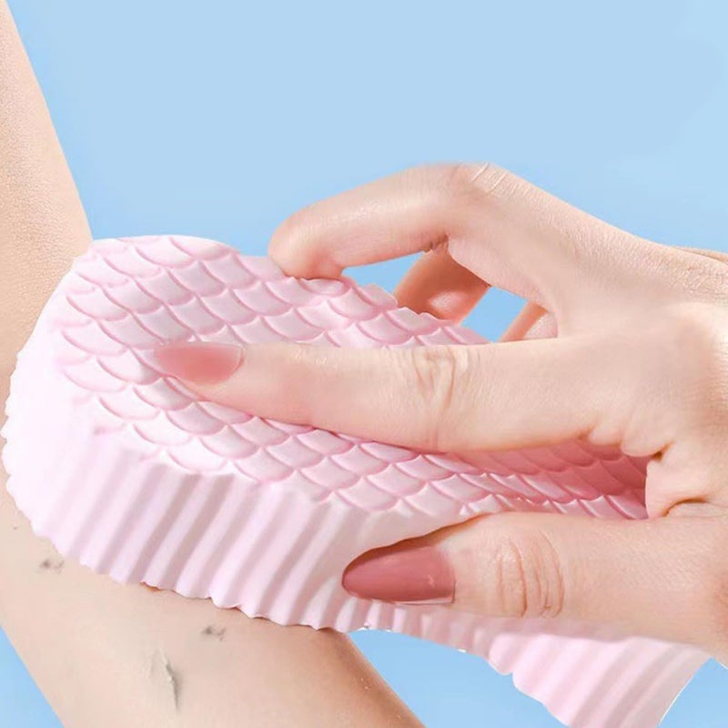 4Pcs Soft Bath Sponges For Sensitive Skin Fish Scale Texture Shower Scrubbers - Image 5