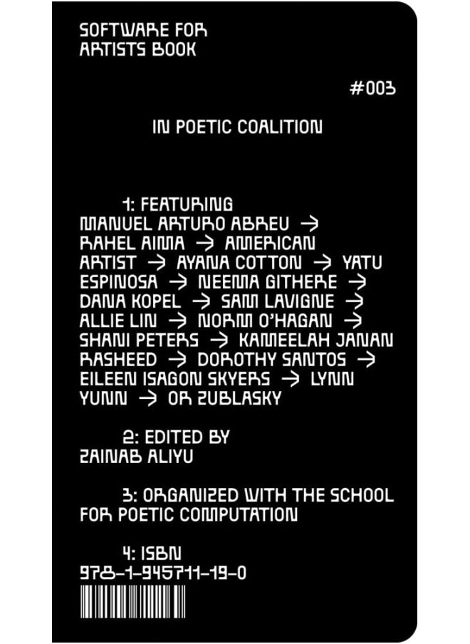 Software for Artists Book: School(s) for Poetic Computation 