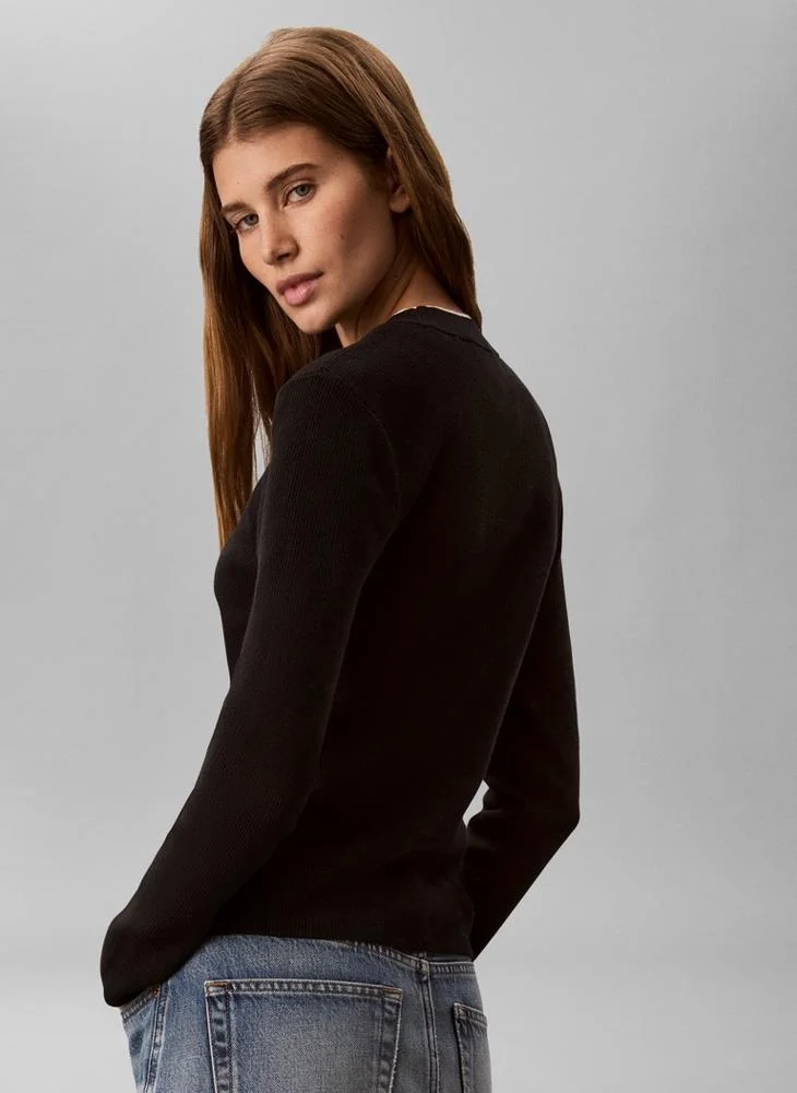 Calvin Klein Jeans  Textured Knit Long Sleeve Top for Women | Best Price UAE