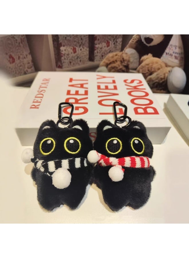 M MIAOYAN Black cat bag charms, cute cat plush keychains, black cat gifts, suitable for handbags, backpacks, wallets, keychain accessories, gifts for cat lovers - Image 3