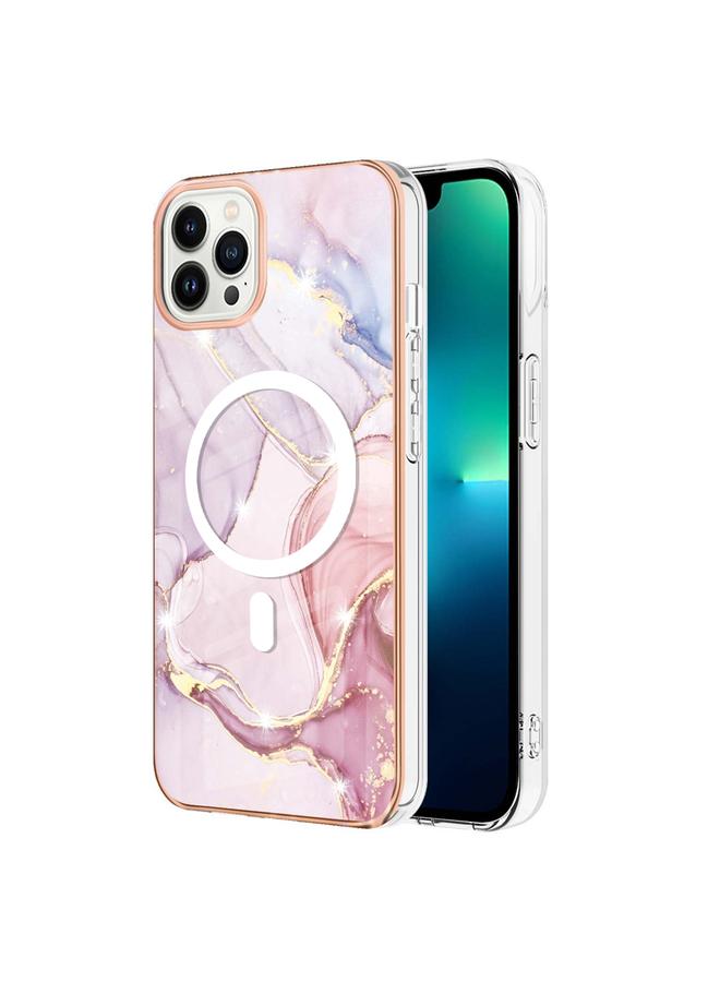 اس-توب جراب لهاتف iPhone 14 Pro بنمط رخامي، جراب هاتف IMD Magsafe TPU مزدوج الجوانب - Image 1