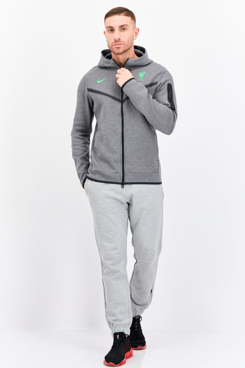 Nike Men Sportswear Fit Long Sleeve Outdoor Hooded Sweatshirt, Grey - Image 4