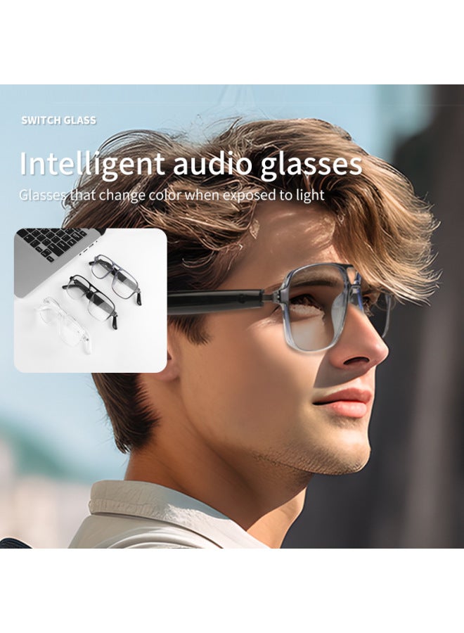 Smart Bluetooth Audio Glasses Music Blue Sun Sunglasses Anti-ultraviolet Call Listening Songs-Color:Gs05 Smart Eyes Gray  - Image 5