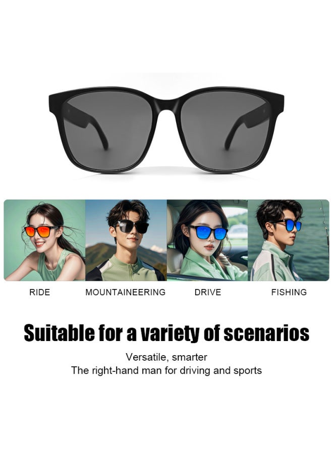 Smart Bluetooth Audio Glasses Music Blue Sun Sunglasses Anti-ultraviolet Call Listening Songs-Color:Gs05 Smart Eyes Gray  - Image 4