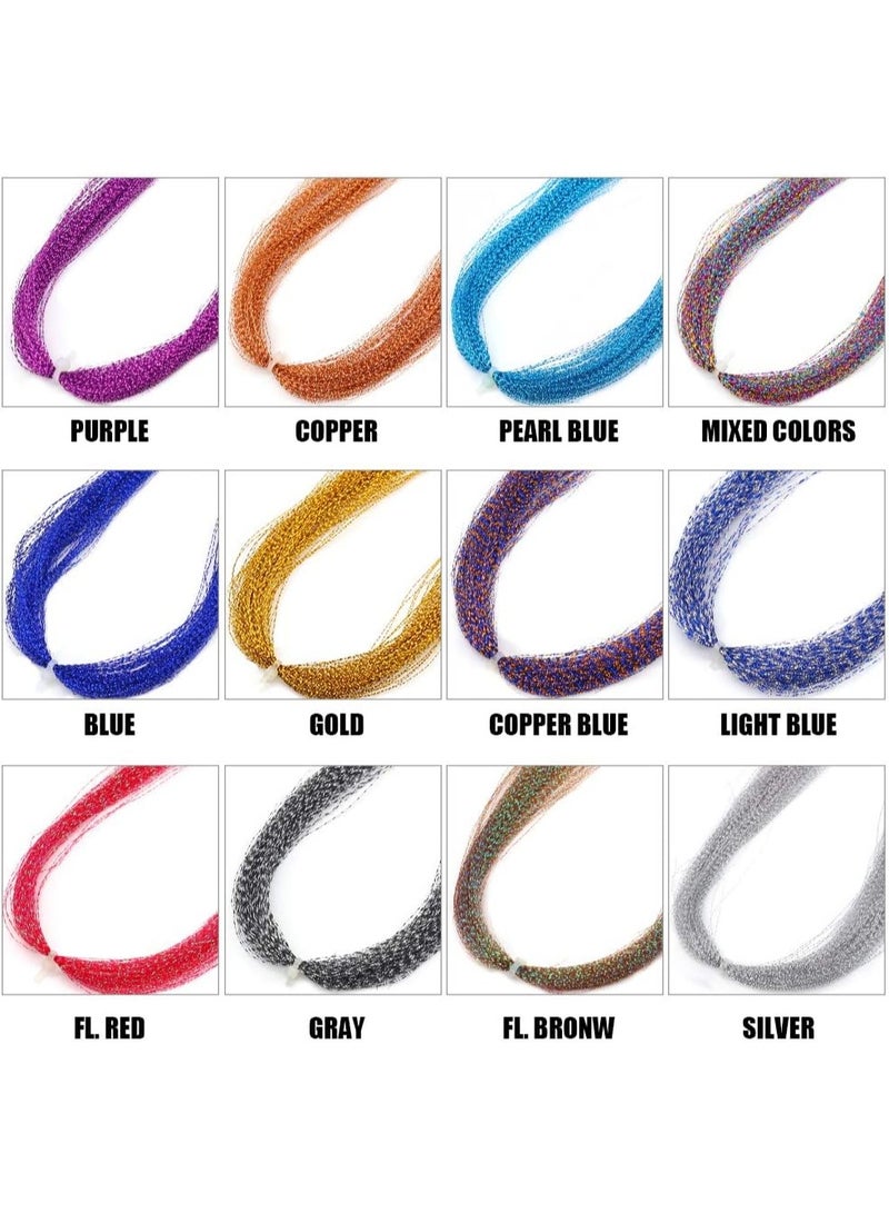 XFISHMAN Fly Tying Materials 12 Colors Krystal Flash Ripple Flashabou Flies Fishing Lure Making Supplie - Image 2
