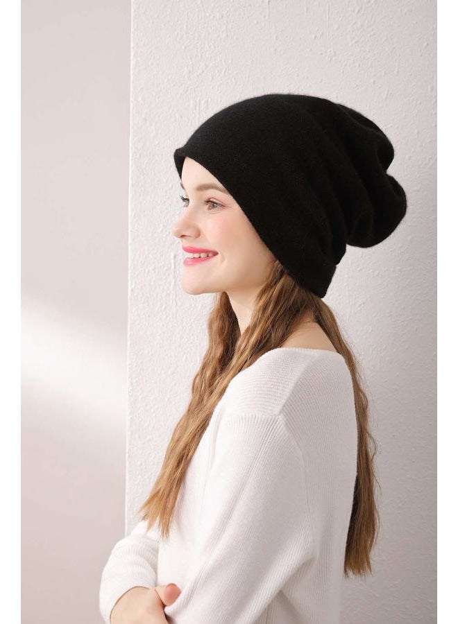 WaySoft Aspen Double Layered 100% Cashmere Beanie High-Performance Cashmere Ski Beanie, Black, One size - Image 5