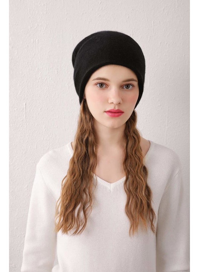 WaySoft Aspen Double Layered 100% Cashmere Beanie High-Performance Cashmere Ski Beanie, Black, One size - Image 4