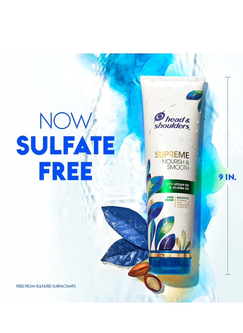 Head & Shoulders Head & Shoulders Supreme Anti Dandruff Shampoo and Conditioner Set, Sulfate Free, Argan & Jojoba Oil, For Dry Scalp, Nourishes & Smooths, Safe for Color Treated Hair, 11.8 & 9.4 Fl Oz  - Image 2