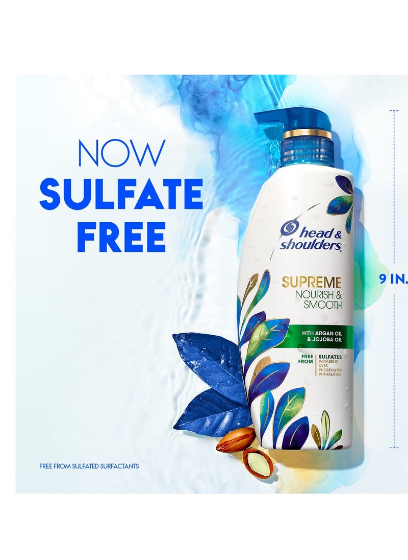 Head & Shoulders Head & Shoulders Supreme Anti Dandruff Shampoo and Conditioner Set, Sulfate Free, Argan & Jojoba Oil, For Dry Scalp, Nourishes & Smooths, Safe for Color Treated Hair, 11.8 & 9.4 Fl Oz  - Image 3