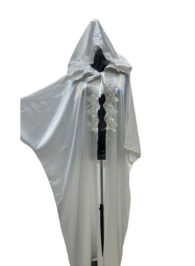Bridal veil and abaya with lace bodice and hat - Image 1