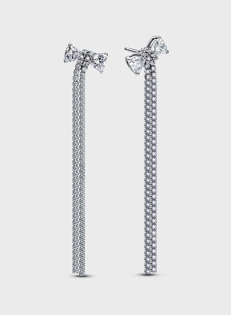 باندورا Pavé Bow Drop Earrings
