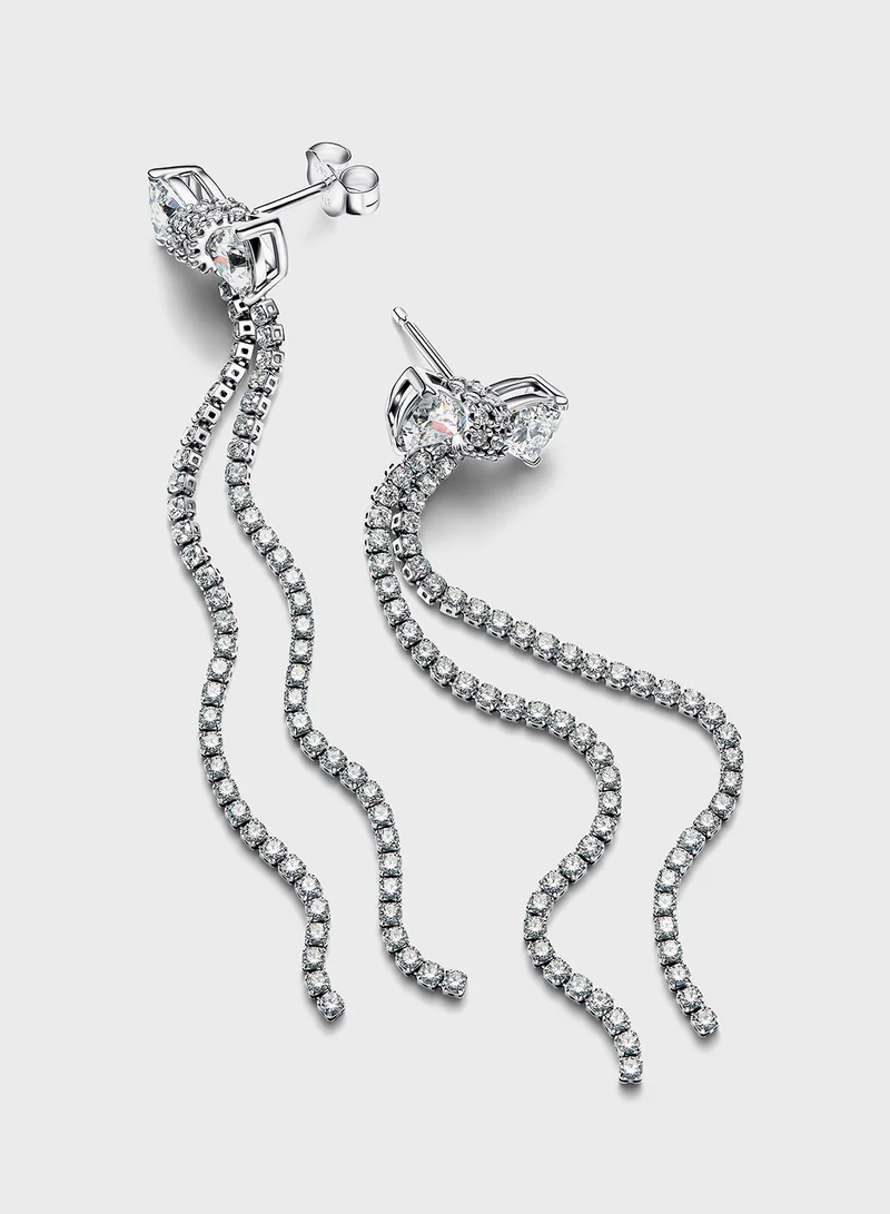 باندورا Pavé Bow Drop Earrings
