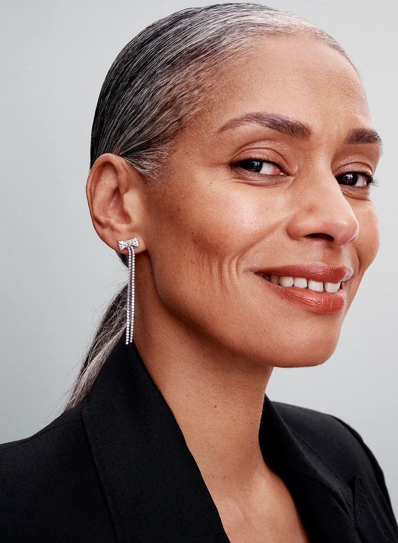 PANDORA Pavé Bow Drop Earrings