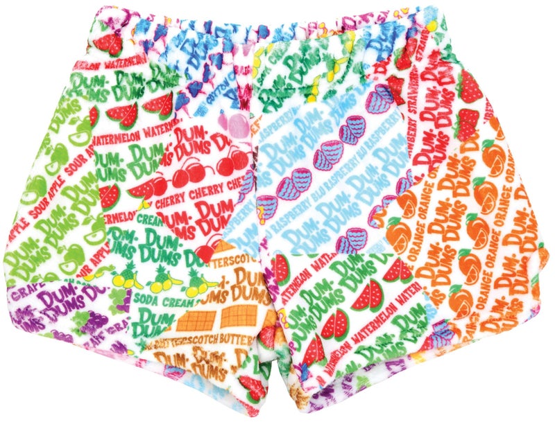 iscream Big Girls Dum Dums Print Silky Soft Plush Shorts - Wrappers X-Small (4/6) - Image 1