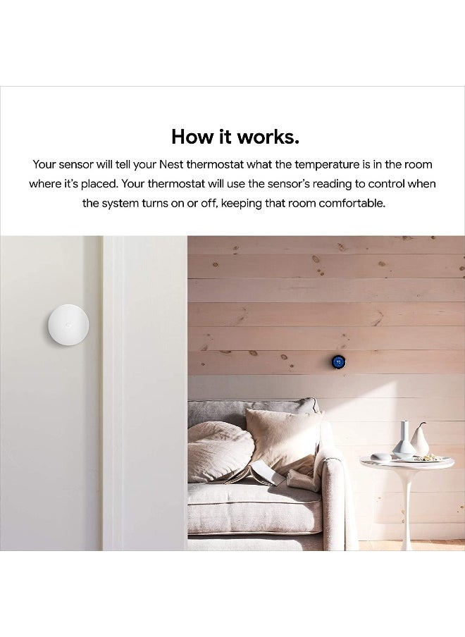 Nest - Nest T5000SF Smart Home Temperature Sensor - White - Image 1