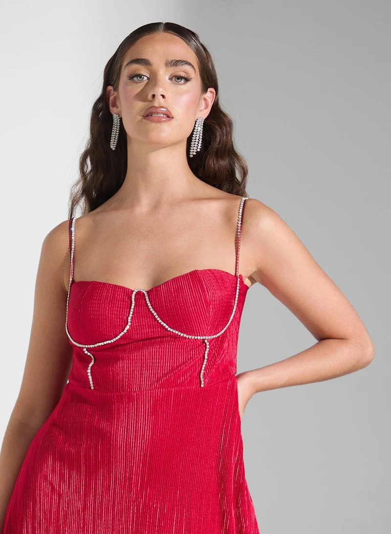 Ginger Boutique  Tiered Metallic Dress for Women | Best Price UAE