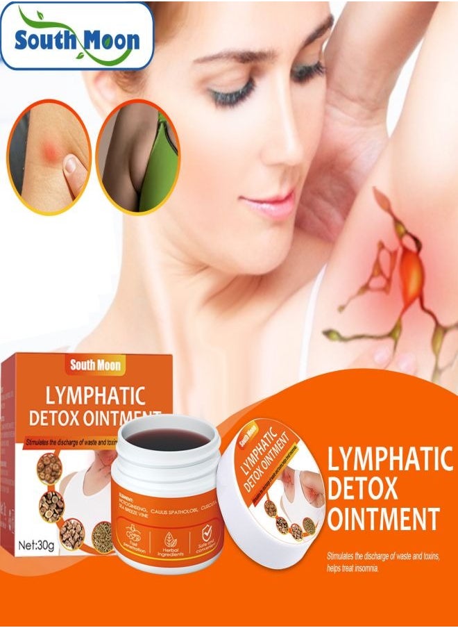 SOUTH MOON - Lymph Nodes Care Ointment, Detox Lymphatic Drainage Massage Cream Pain Relief for Neck Behind Ear Underarm Skin 30g - Image 1