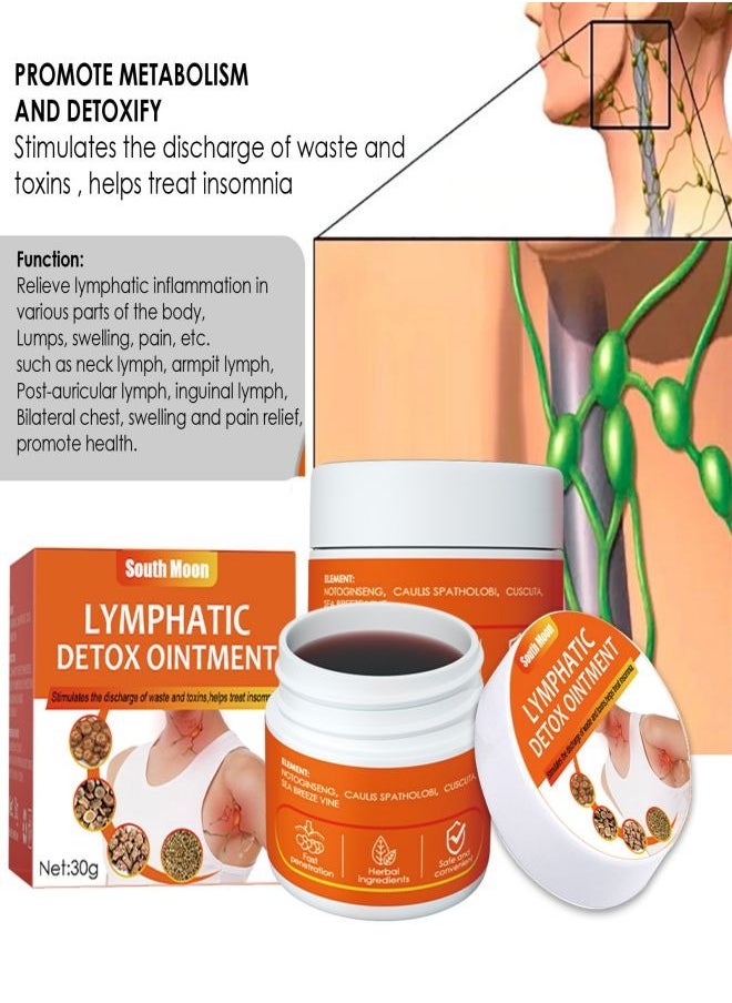 SOUTH MOON - Lymph Nodes Care Ointment, Detox Lymphatic Drainage Massage Cream Pain Relief for Neck Behind Ear Underarm Skin 30g - Image 1