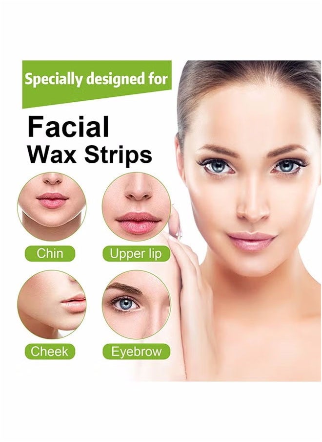 SUMAX - Wax Strips for Hair Removal, Double Sides Facial Body Wax Strips, Waxing Kit with 30 Face Wax Strips and 4 Calming Oil Wipes - Image 1