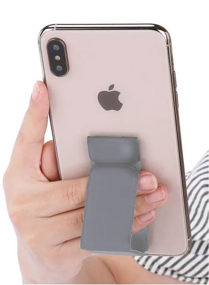 Strong and stable foldable mobile phone grip and stand, finger holder, suitable for all phones Silver - multicolor - Image 5