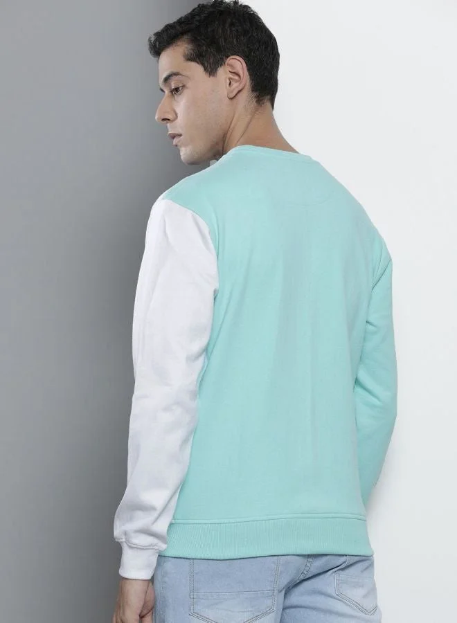 The Indian Garage Co  The Indian Garage Co Men Regular Fit Colourblocked Crew Neck Full Sleeves Sweatshirt  | Best Price UAE