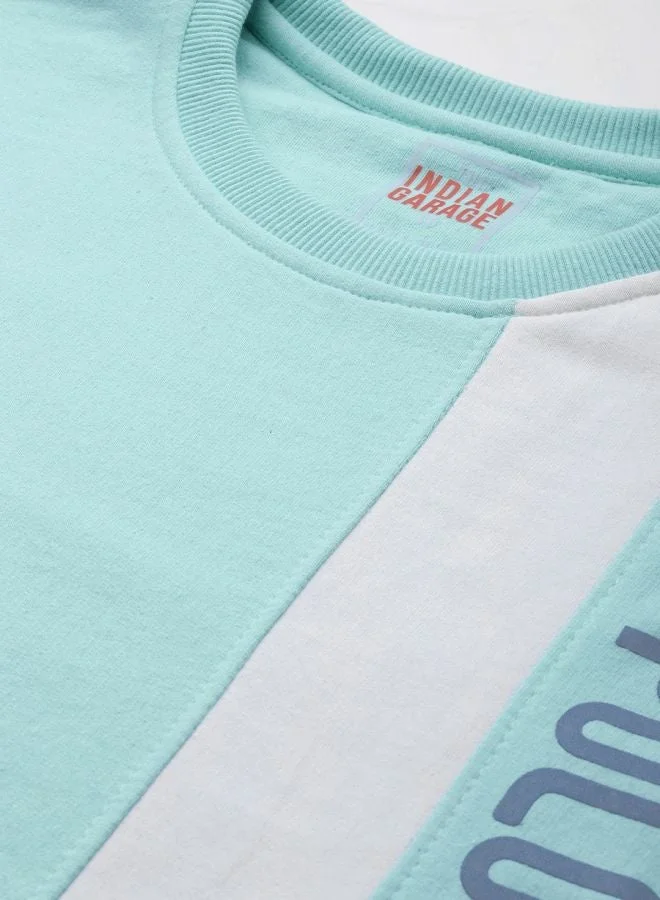 The Indian Garage Co  The Indian Garage Co Men Regular Fit Colourblocked Crew Neck Full Sleeves Sweatshirt  | Best Price UAE
