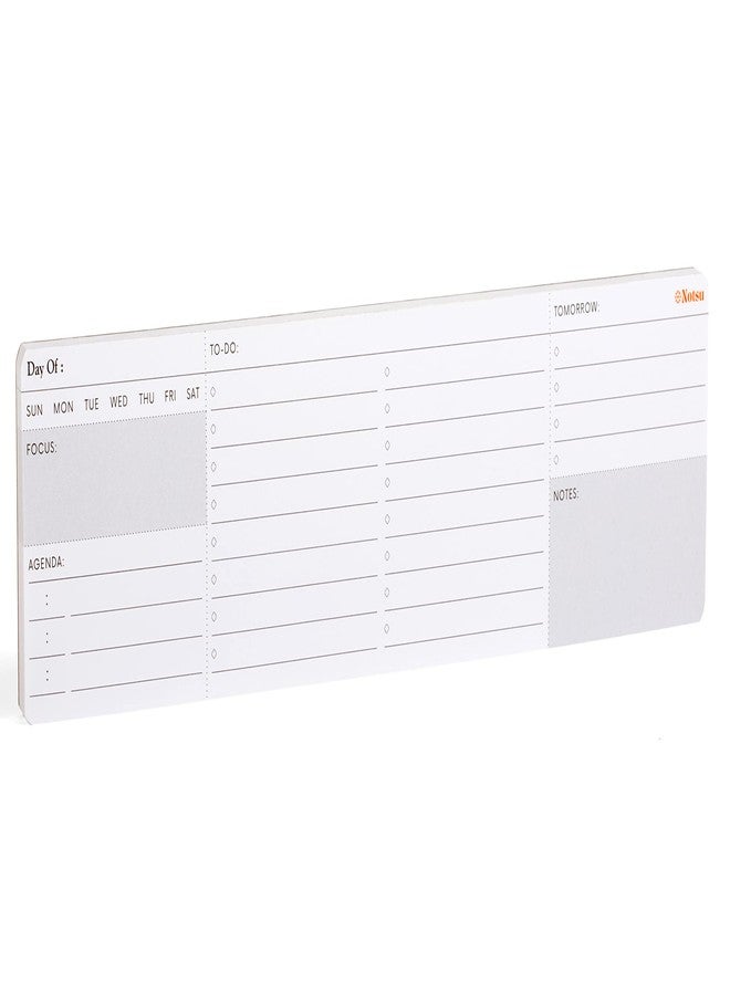 Notsu Daily Planner Notepad Lite | Minimalist Undated Daily To Do List & Hourly Agenda Desk Productivity Planning Pad, Fits Under Keyboard - Image 1