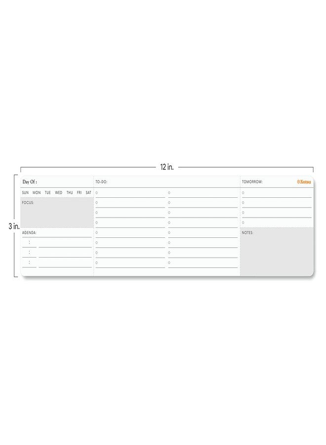 Notsu Daily Planner Notepad Lite | Minimalist Undated Daily To Do List & Hourly Agenda Desk Productivity Planning Pad, Fits Under Keyboard - Image 4